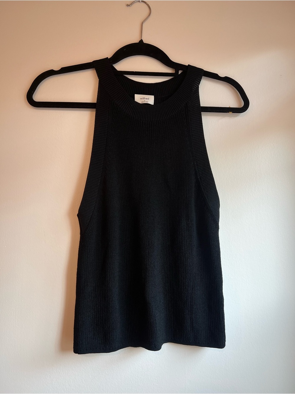Wilfred Black Ribbed Knit Tank